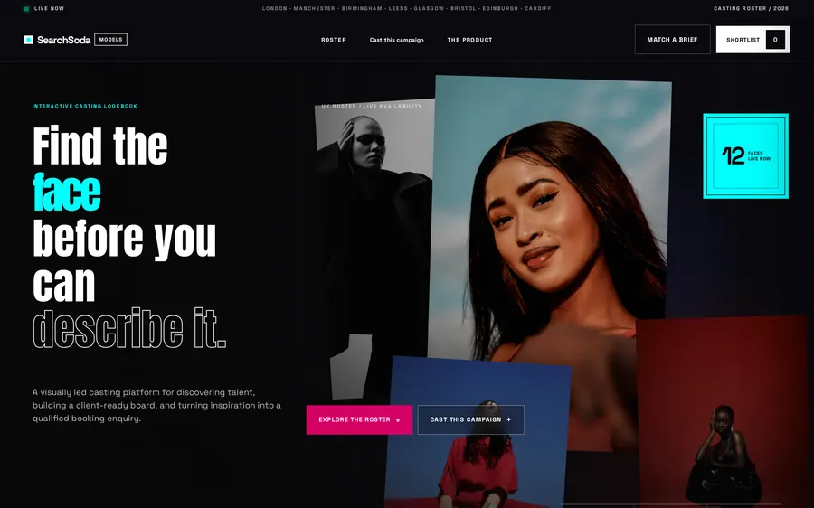 Casting lookbook demo website